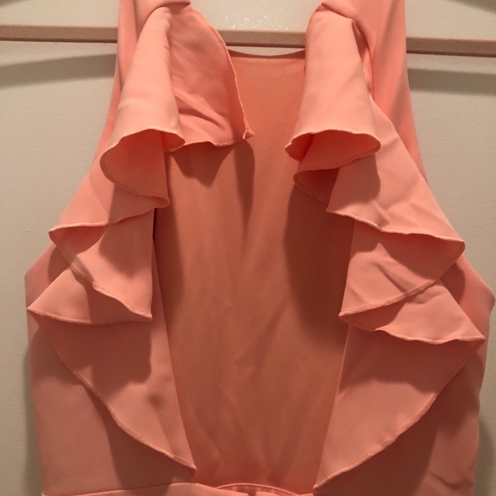 Pink Long Gown with Ruffled Back - Picture 9 of 13